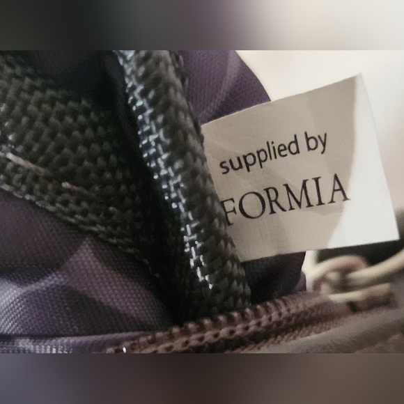 EVA Air Furla Vegan Leather Blue Gray Cosmetic Makeup Travel Small Bag - Picture 6 of 6